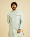 Crystal Blue Indo Western Set